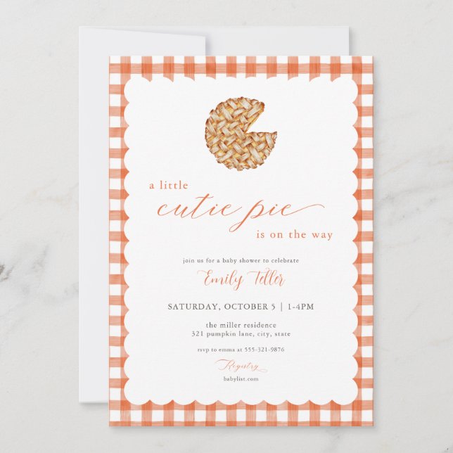 Invitación a Baby Shower de la crema de calabaza d (Anverso)