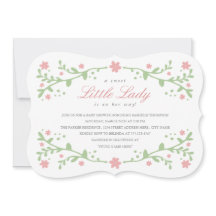 Invitación a Baby Shower de la dulce pequeña dama