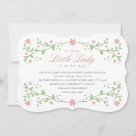 Invitación a Baby Shower de la dulce pequeña dama