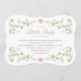Invitación a Baby Shower de la dulce pequeña dama