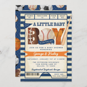 Invitación a Baby Shower de la entrada deportiva