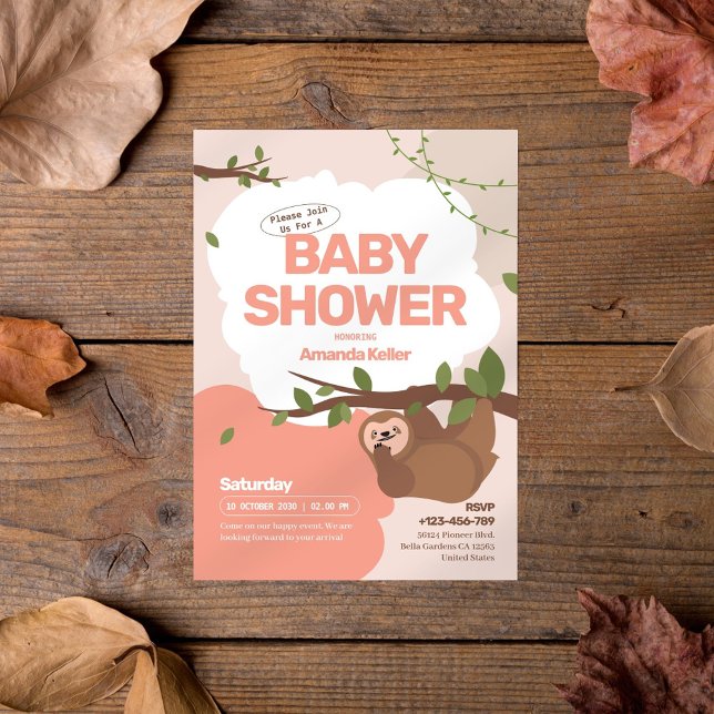 Invitación a Baby Shower de la eslora de cutas pas (Subido por el creador)