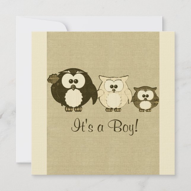 Invitación a Baby Shower de la familia Brown Vinta (Anverso)