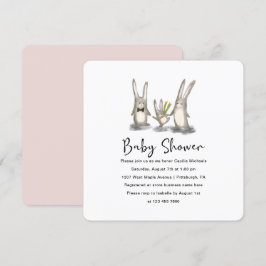 Invitación a Baby Shower de la familia Cute Bunny