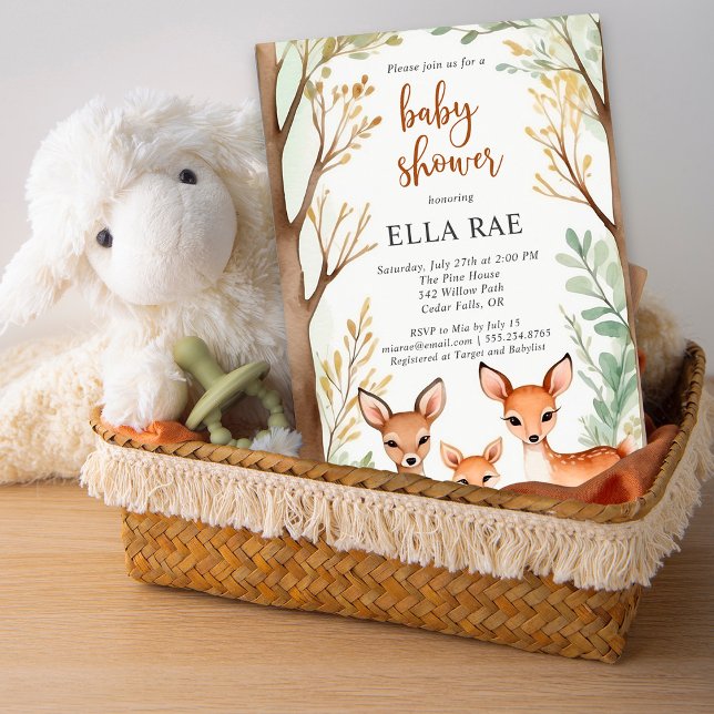 Invitación a Baby Shower de la familia Woodland (Subido por el creador)