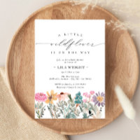 Invitación a Baby Shower de la flor silvestre pequ