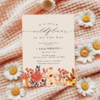 Invitación a Baby Shower de la flor silvestre pequ
