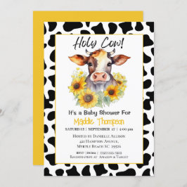 Invitación a Baby Shower de la granja Cute Cow Sun