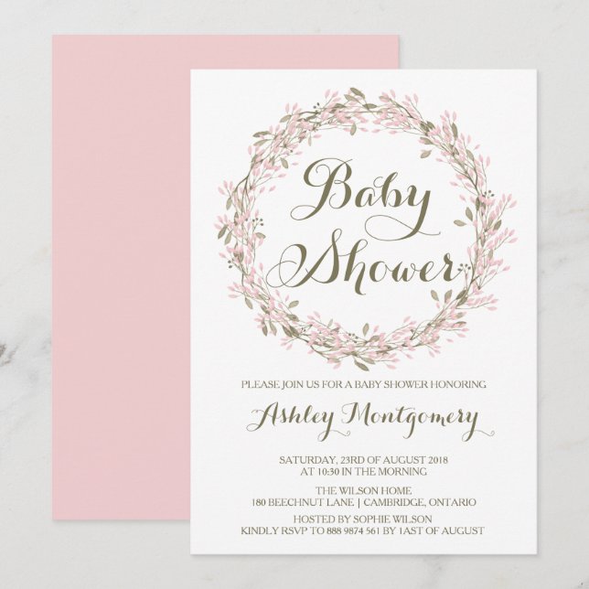 Invitación a Baby Shower de la guerra de invierno  (Anverso / Reverso)