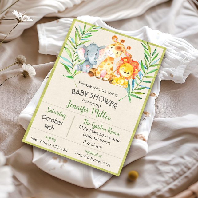 Invitación a Baby Shower de la Jungla (Subido por el creador)