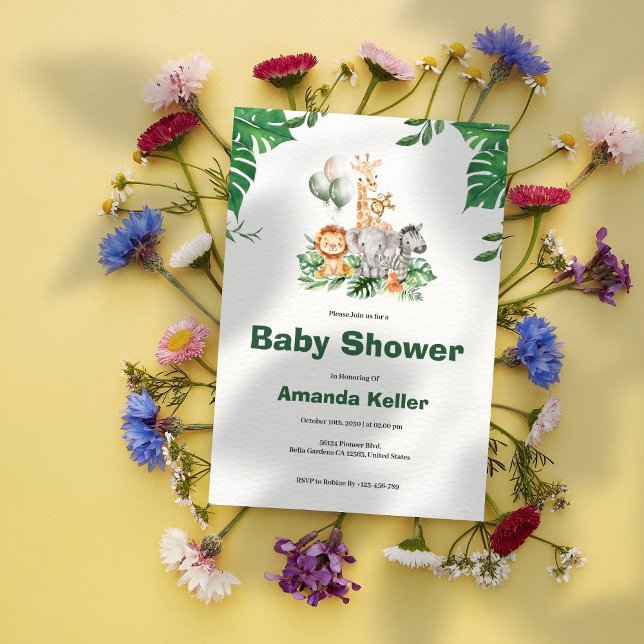 Invitación a Baby Shower de la jungla de Safari (Subido por el creador)