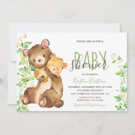 Invitación a Baby Shower de la jungla de zoológico