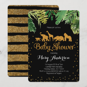 Invitación a Baby Shower de la jungla salvaje