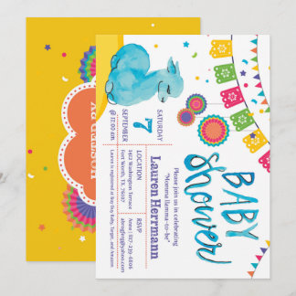 Invitación a Baby Shower de la llama de Mamma