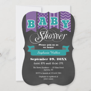 Invitación a Baby Shower de la marca de cartón púr