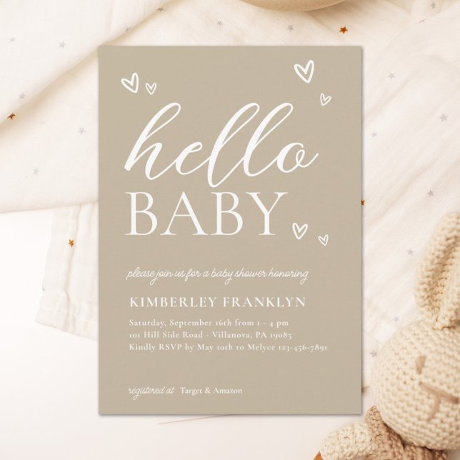 Invitación a Baby Shower de la modernidad minimali (Subido por el creador)