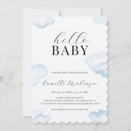 Invitación a Baby Shower de la nube azul