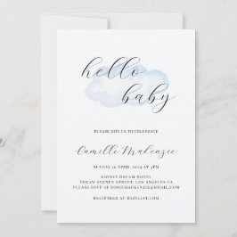 Invitación a Baby Shower de la nube azul