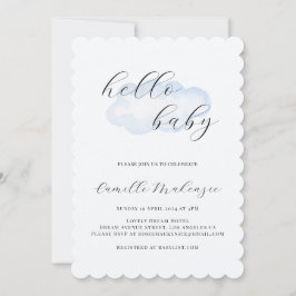 Invitación a Baby Shower de la nube azul