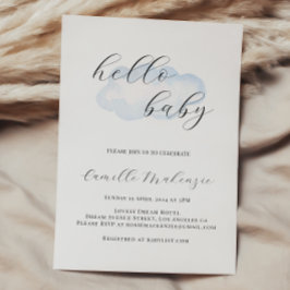Invitación a Baby Shower de la nube azul