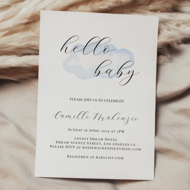 Invitación a Baby Shower de la nube azul (Subido por el creador)