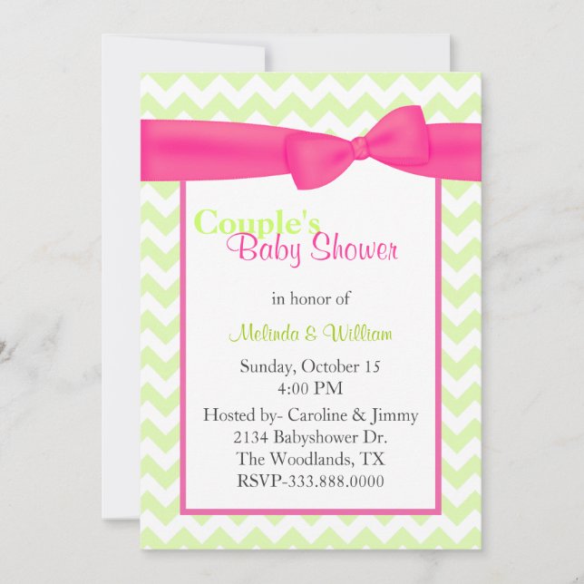 Invitación a Baby Shower de la pareja de moda Chev (Anverso)