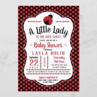 Invitación a Baby Shower de la pequeña dama, buitr
