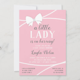 Invitación a Baby Shower de la pequeña dama, rosa,