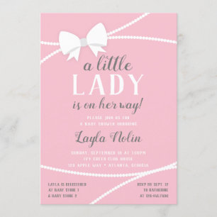 Invitación a Baby Shower de la pequeña dama, rosa,