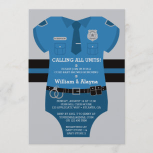 Invitación a Baby Shower de la policía