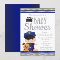 Invitación a Baby Shower de la policía educada