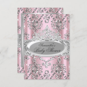 Invitación a Baby Shower de la Princesa de Damask 