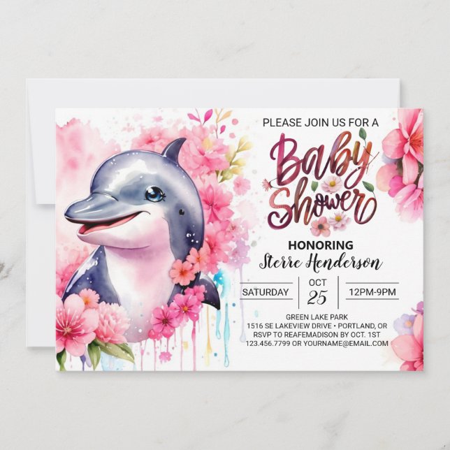 Invitación a Baby Shower de la Princesa de Delfine (Anverso)