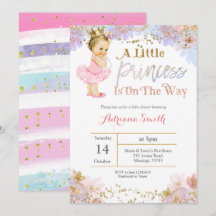 Invitación a Baby Shower de la Princesa de Oro Ros