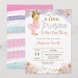 Invitación a Baby Shower de la Princesa de Oro Ros