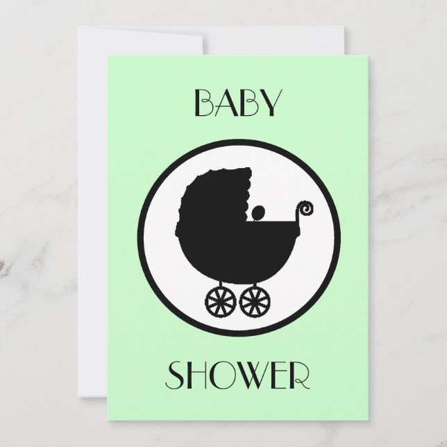 Invitación a Baby Shower de la silueta de transpor (Anverso)