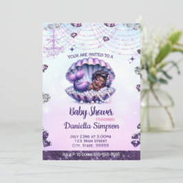 Invitación a Baby Shower de la sirena africana