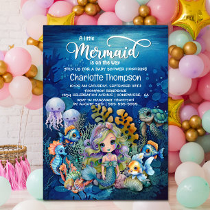 Invitación a Baby Shower de la sirena cutánea