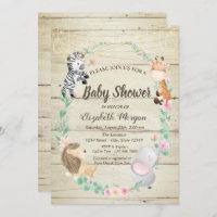 Invitación a Baby Shower de la textura de madera d
