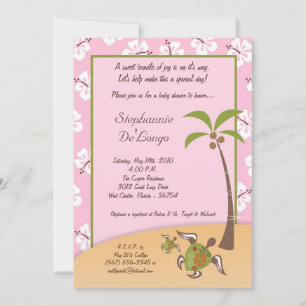 Invitación a Baby Shower de la tortuga tropical Ma