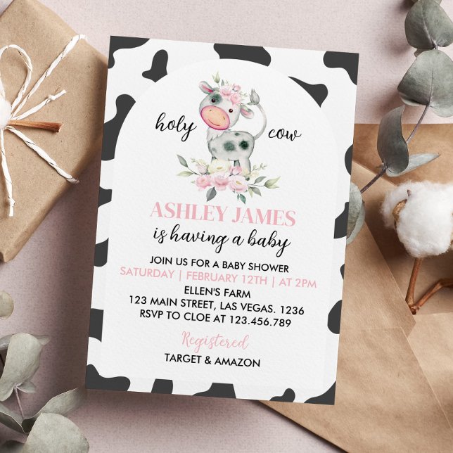 Invitación a Baby Shower de la vaca sagrada (Subido por el creador)
