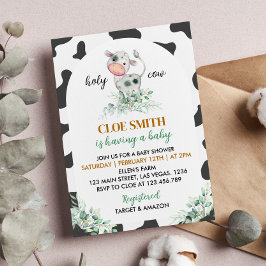 Invitación a Baby Shower de la vaca sagrada