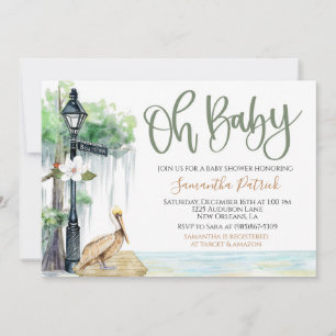 Invitación a Baby Shower de la zona pantanosa de B