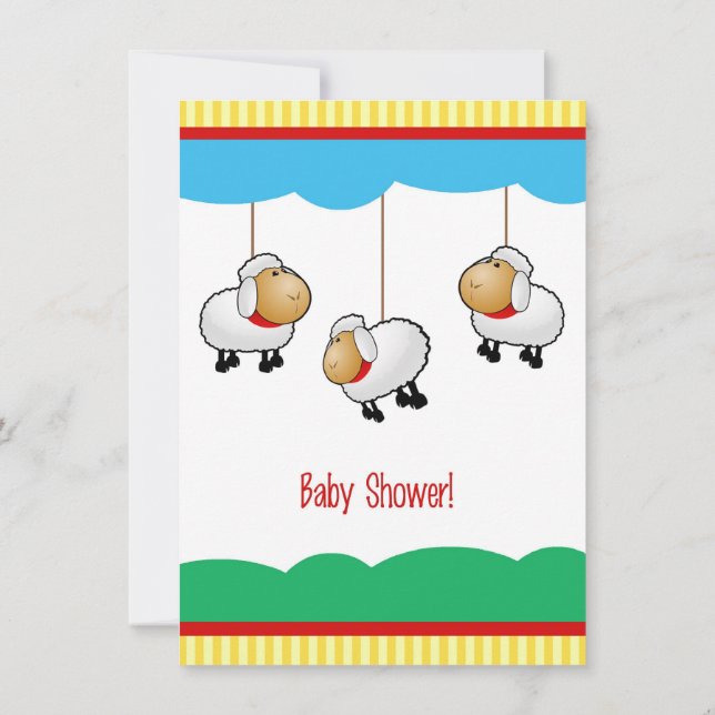 Invitación a Baby Shower de Lambs (Reverso)