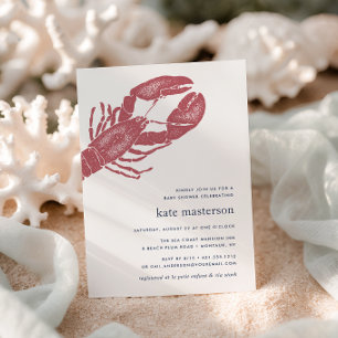 Invitación a Baby Shower de langosta náutica