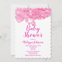 Invitación a Baby Shower de las burbujas rosadas