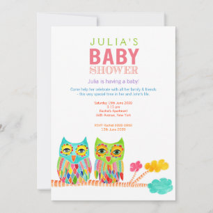 Invitación a Baby Shower de las lúpulas arcoiris c