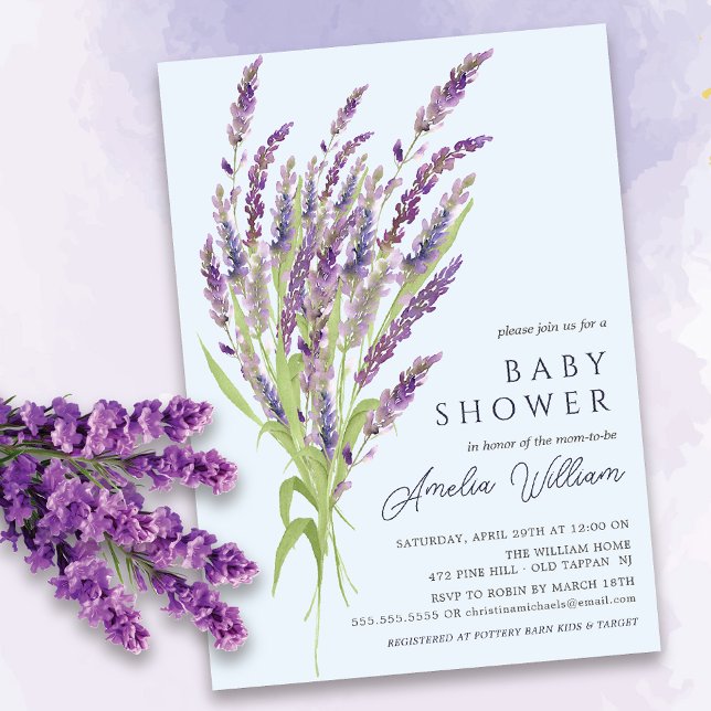 Invitación a Baby Shower de Lavender Bliss (Subido por el creador)