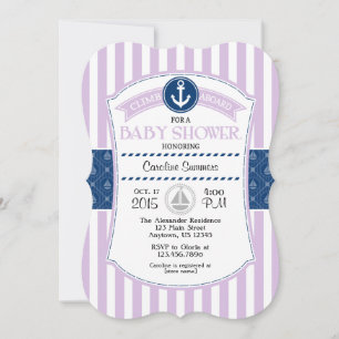 Invitación a Baby Shower de Lavender Blue Nautical