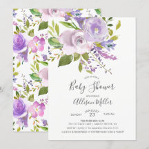 Invitación a Baby Shower de Lavender Floral
